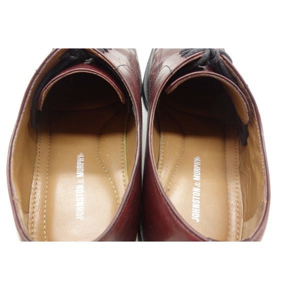 Johnston Murphy Burgundy Leather Lace Up Oxfords Shoes Men\'s 9.5 M